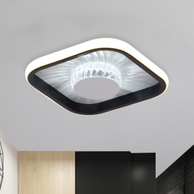 Crystal Round Small Flush Mount Light Simple Corridor Led Close To Ceiling Lighting With Black White Square Frame Beautifulhalo Com - Small Flush Crystal Ceiling Lights