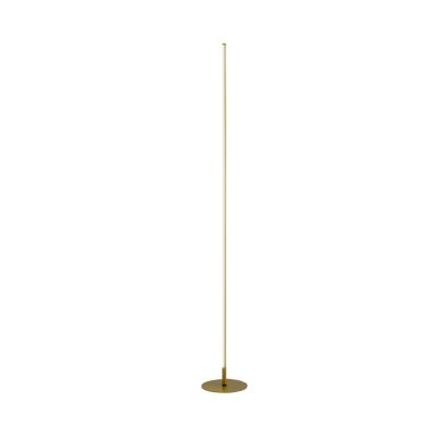 Linear Standing Floor Light Minimalism Metal LED Bedroom Floor Lamp in Gold, White/Warm Light