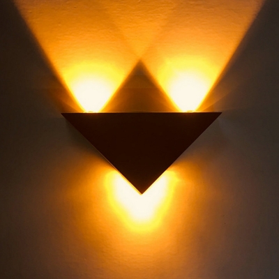 Triangle Stage Wall Lighting Ideas Aluminum LED Modern Sconce Lamp in Multi Color/Purple/Green Light, Silver