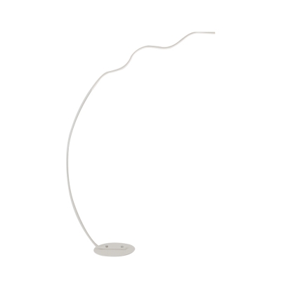 White/Black Finish Waved Arc Floor Light Simple Style LED Acrylic Standing Lamp in White/Warm Light
