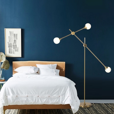 Gold Finish Branching Standing Light Postmodern 3-Head Metal LED Floor Lamp for Living Room