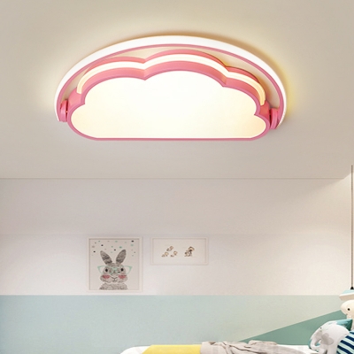 Macaron LED Flush Ceiling Light with Acrylic Shade White/Pink/Blue Finish Cloud Flush Mounted Lamp