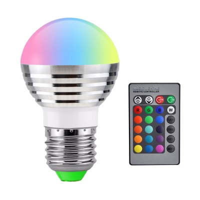 1pc Silver Ball Smart Bulb RGBW Light 7 W E14/E26/E27 12 Beads Plastic Intelligent LED Bulb