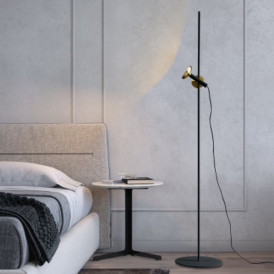 Metal Tube Floor Standing Light Modernism LED Black-Gold Floor Lamp for Living Room