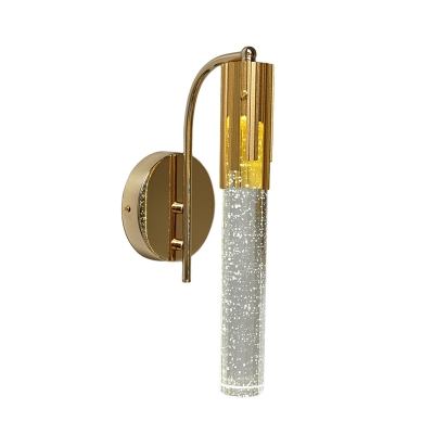 Water Crystal Polished Gold Sconce Tubular Postmodern LED Wall Mounted Lighting Fixture