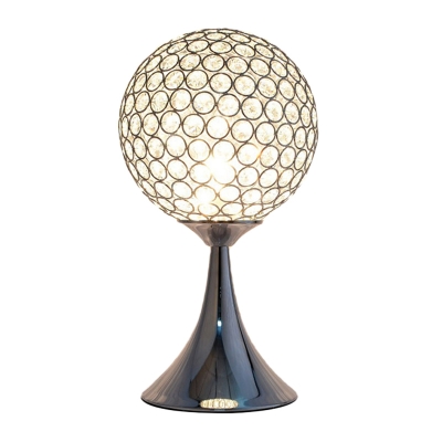 Chrome Finish Ball Small Desk Light Modernism Single Head Crystal Embedded Table Lamp