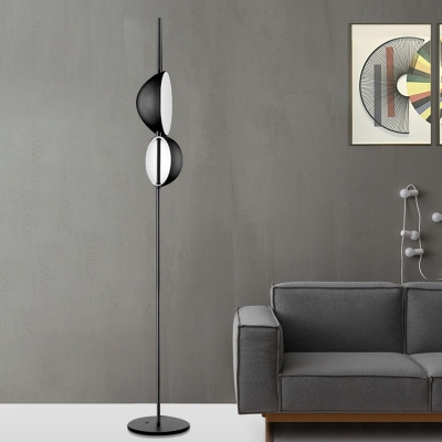 Dome Shade Drawing Room Floor Light Metallic LED Modernist Floor Stand Lamp in Black/Gold