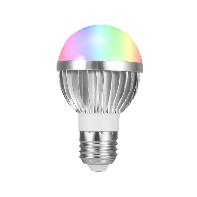 1pc E14/E26/E27 Smart Globe Bulb Plastic RGBW Color Changing Light 7 Watts 12 LED Beads Wifi Lamp in Silver