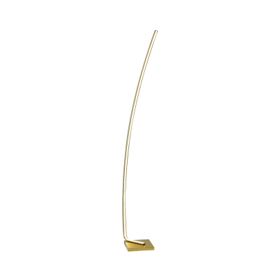 Arched Line Stand Up Lamp Simplicity Acrylic Black/White/Gold LED Reading Floor Light, White/Warm Light
