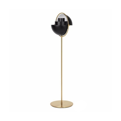 Black/Gold Domed Standing Floor Lamp Post Modern Single Light Metallic Adjustable Floor Lighting