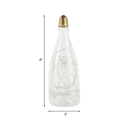 Clear Wine Bottle Lamp Bulb 1 Pack 3 W E27 40 LED Beads Plastic Multicolored Light