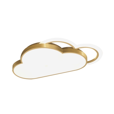Cloud Shape Flush Mount Lighting Simplicity Acrylic Gold Finish LED Flushmount Lamp for Bedroom