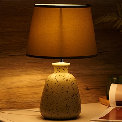 Green Single Bulb Nightstand Light Traditional Ceramics Wine Can Table Lamp With Barrel Fabric Shade Beautifulhalo Com