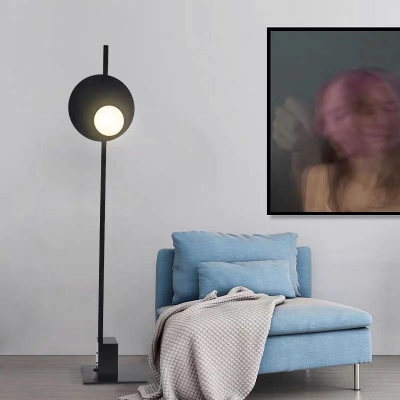 Modernism Dick Shape Stand Up Lamp Iron 1-Light Living Room Floor Standing Light in Black
