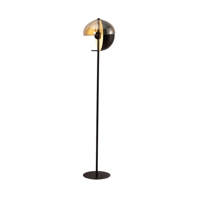 Semicircle Metallic Floor Lighting Modernism 1 Head Black Finish Standing Floor Lamp
