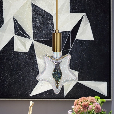 1pc E27 Silver Pentacle Light Bulb 4 Watts 12 Beads 3D Firework Patterned Plastic LED Lighting