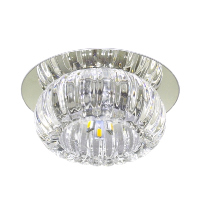 Round Corridor Flushmount Lamp Clear Crystal Glass LED Modernist Ceiling Flush Mount