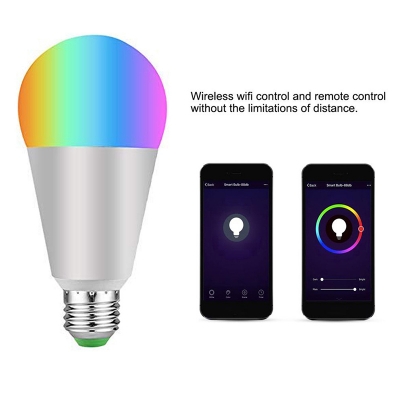 Silver Plastic Smart Edison Bulb 1pc 10 W E26/E27 Color Changing Light Bulb in Multi Colored Light