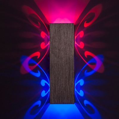 2/6 Watts Modernist RGB LED Wall Lamp Silver Hollowed Out Butterflies Sconce Lighting with Aluminum Shade