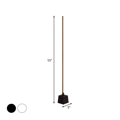 Acrylic Linear Floor Lighting Simple LED Floor Stand Lamp in White/Black Finish for Living Room