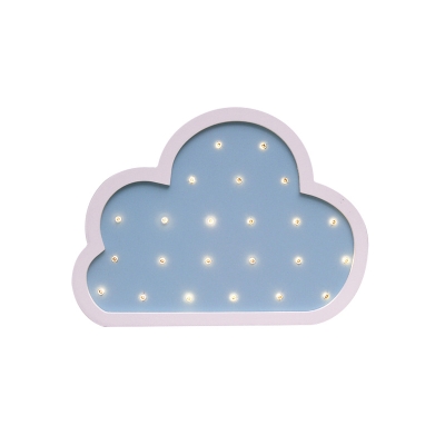 Cloud Mini LED Wall Sconce Cartoon Wood Bedroom Decorative LED Night Light in White/Pink/Blue