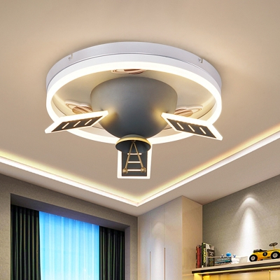 Grey Finish Satellite Shaped Ceiling Flush Nordic Style LED Acrylic Flush Mount Fixture
