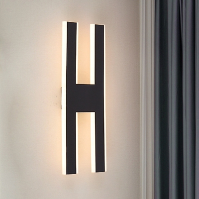 H-Like Acrylic Sconce Light Fixture Simple LED White/Black Wall Mounted Lamp, White/Warm Light