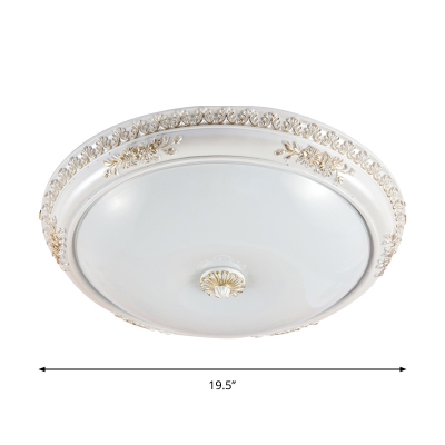 Domed Bedroom Ceiling Mounted Light Traditional Opal Glass 14