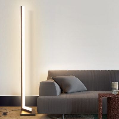 Linear Floor Standing Light Minimalism Acrylic White/Black/Gold Finish LED Floor Lamp in White/Warm Light for Bedside