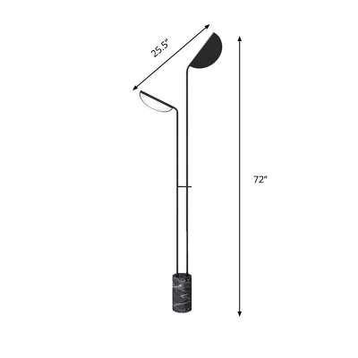 Metal Bend Standing Light Modernism 2 Heads Black LED Reading Floor Lamp for Bedroom