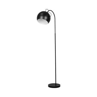 White/Black Finish Dome Floor Lamp Simple Single Head Metal Standing Light with Arc Arm