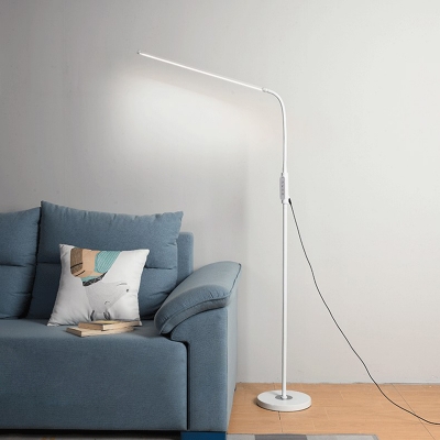 White/Black Linear Adjustable Floor Light Modernist LED Metal Floor Standing Lamp for Bedroom