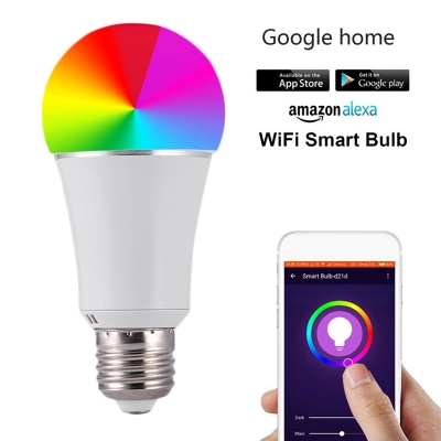 12 LED Beads E26/E27 Bulb 10 Watts Plastic Color Changing Intelligent Light Bulb in White, Pack of 1