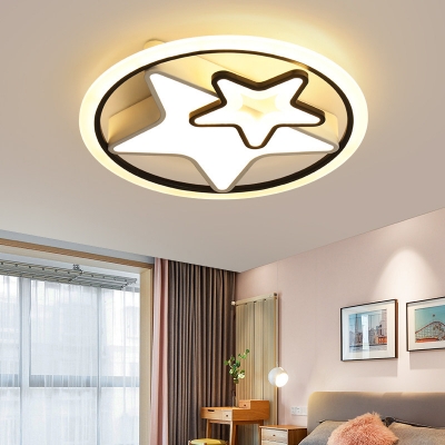 Acrylic Star Ceiling Flushmount Lamp Nordic Black and White LED Flush Light Fixture