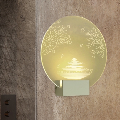 Clear Naked Tree Mural Lighting Contemporary Acrylic LED Wall Light Sconce for Bedroom