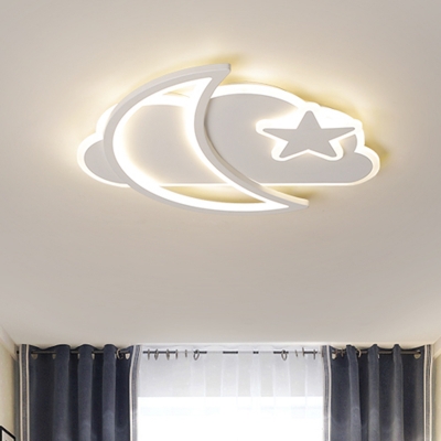 Sttary Sky Acrylic Flushmount Lamp Nordic Style LED White Flush Mount Lighting for Bedroom