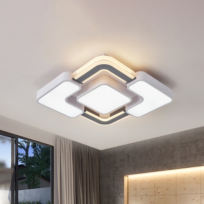 Acrylic Square LED Ceiling Flush Mount Nordic Black and White LED Flushmount Lamp for Bedroom
