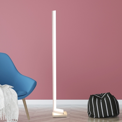 Linear Floor Standing Light Minimalism Acrylic White/Black/Gold Finish LED Floor Lamp in White/Warm Light for Bedside
