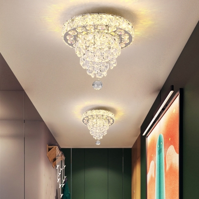 Teardrop Clear Crystal Flushmount Lamp Modernist LED Flush Mount Ceiling Light for Hallway
