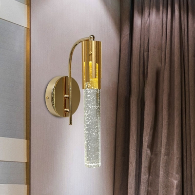 Water Crystal Polished Gold Sconce Tubular Postmodern LED Wall Mounted Lighting Fixture
