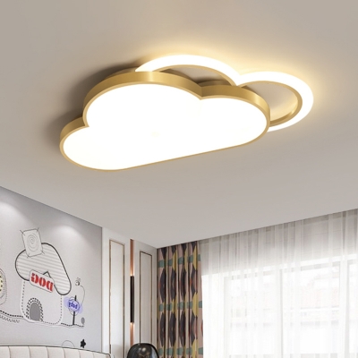 Cloud Shape Flush Mount Lighting Simplicity Acrylic Gold Finish LED Flushmount Lamp for Bedroom