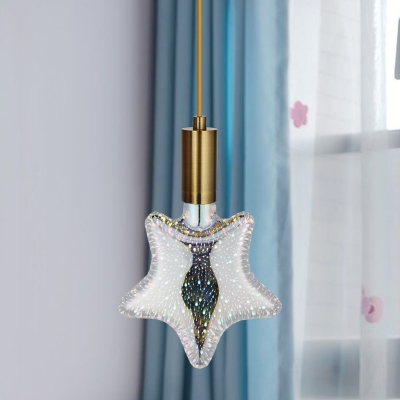 1pc E27 Silver Pentacle Light Bulb 4 Watts 12 Beads 3D Firework Patterned Plastic LED Lighting