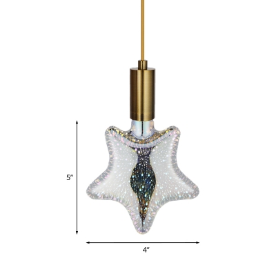 1pc E27 Silver Pentacle Light Bulb 4 Watts 12 Beads 3D Firework Patterned Plastic LED Lighting