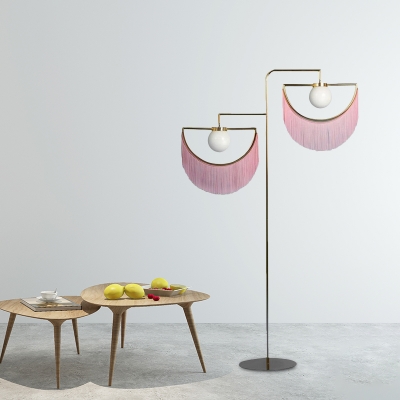pink and gold floor lamp