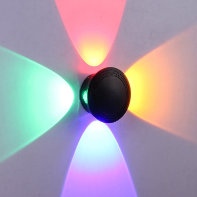 Petals 4-Way Wall Sconce Modernist Aluminum Black LED Wall Mounted Light in RGB Light
