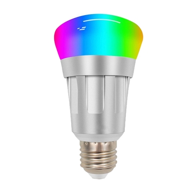 Silver 12-Bead LED Lighting 12 W 1pc Voice Control RGB Wifi E14/E26/E27 Light Bulb with Plastic Shade