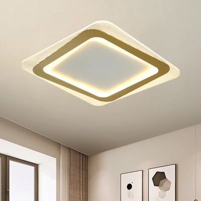 Square/Round Ceiling Mounted Fixture Modern Metallic 16