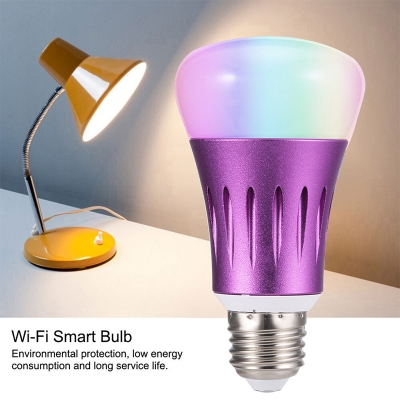 1-Pack 7 Watts E27 Bulb Blue/Purple Plastic Smart Control 12-Bead LED Light Bulb Replacement