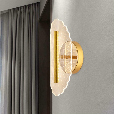 Acrylic Panel Wall Mounted Light Modern LED Gold Wall Lamp Sconce in White/Warm Light for Living Room