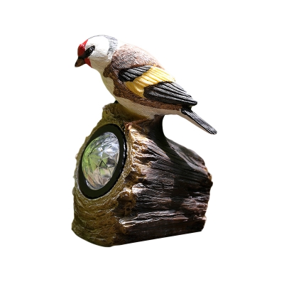 Birdie Solar LED Ground Lamp Lodge Style Portable Resin Orange/Red/Yellow Spotlight for Park